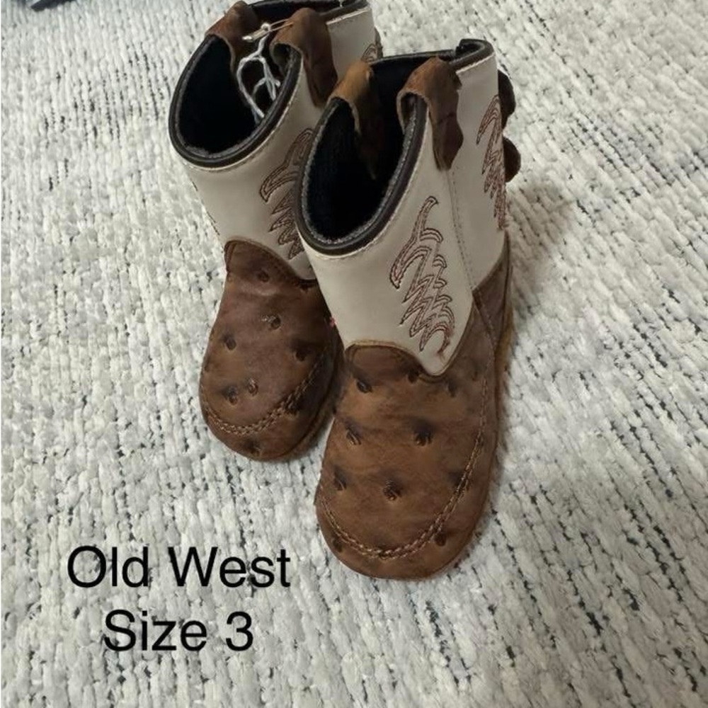 Old West Kids Boots - Brown and Cream
